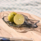 Platter fish-shaped dark blue glass, two sizes - WowCornwall