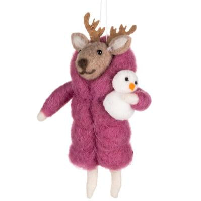 Puffa Coat Deer Decoration by Shoeless Joe - WowCornwall
