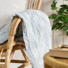 Quilt Anne blue circle pattern and green leaves - WowCornwall