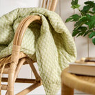 Quilt Caja dusty green with white flowers - WowCornwall