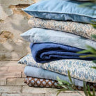 Quilt with blue, brown and sand coloured paisley pattern - WowCornwall