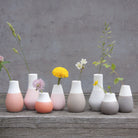 Porcelain Mini pastel Vases Set of 4pcs in grey - WowCornwall