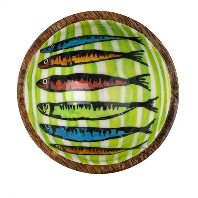 Rainbow Sardine Green Nibble Bowl - WowCornwall