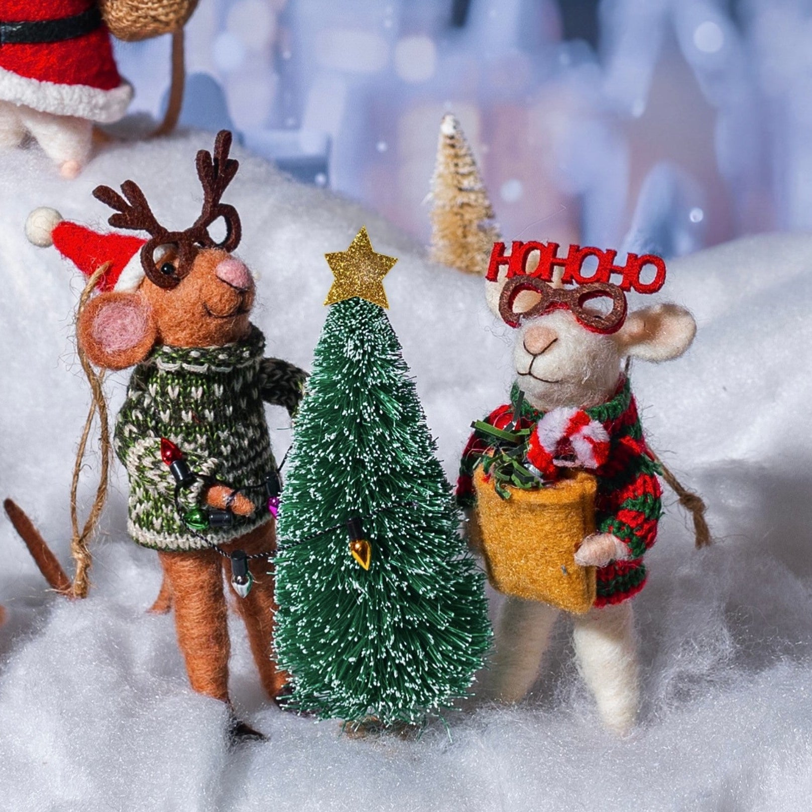 Ho Ho Ho Mouse Felt Decoration - WowCornwall