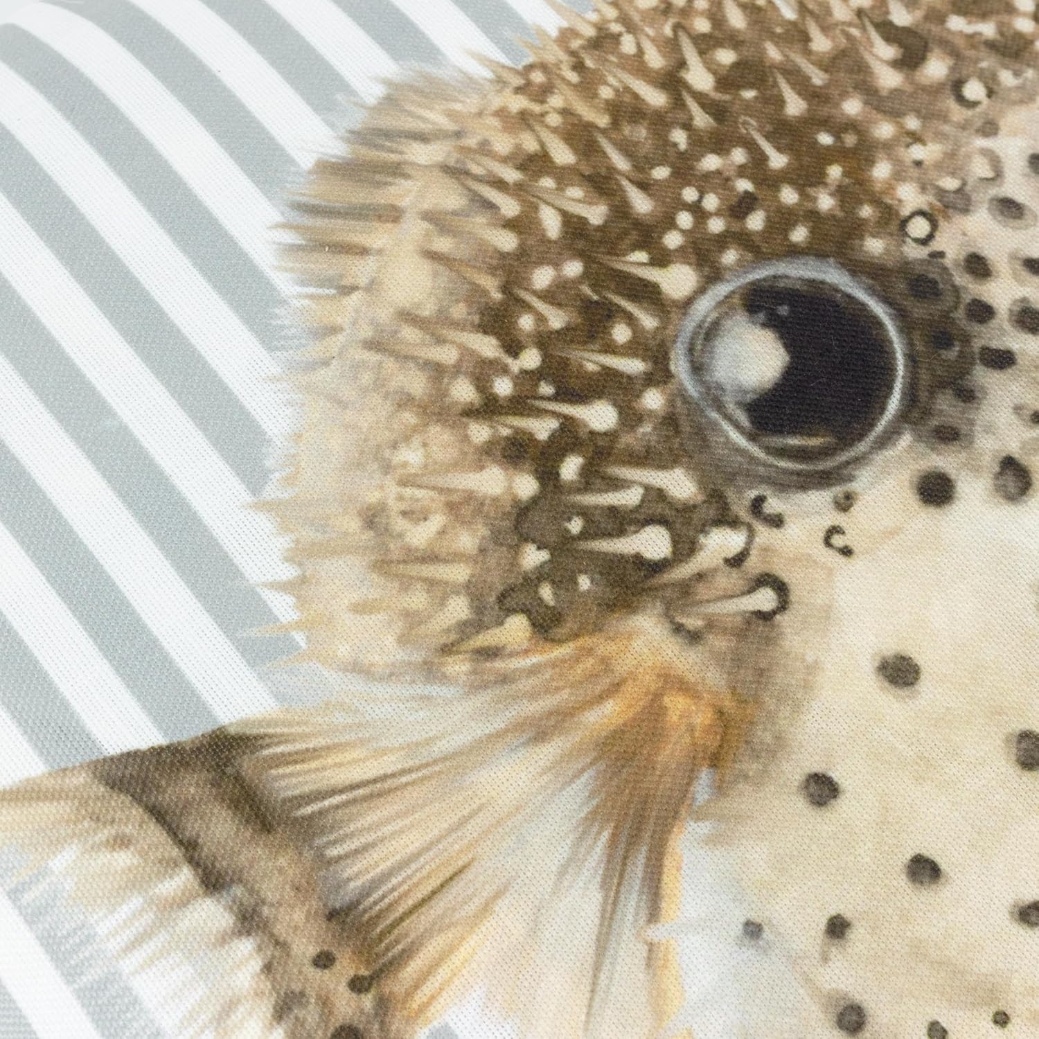 Salcombe Pufferfish Piped Cushion - WowCornwall