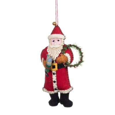 Santa Claus and Wreath Decoration by Shoeless Joe - WowCornwall