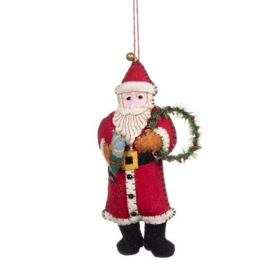 Santa Claus and Wreath Decoration by Shoeless Joe - WowCornwall