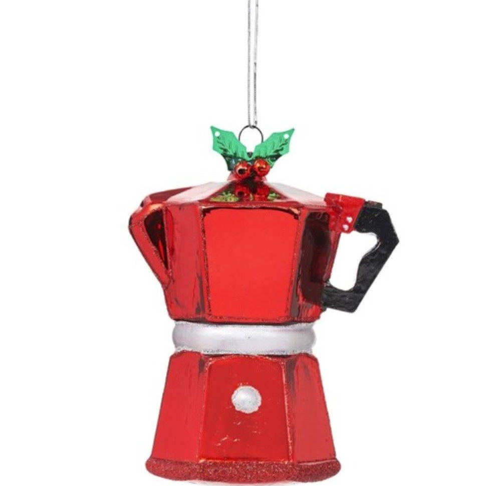Coffee Pot Christmas Bauble - WowCornwall