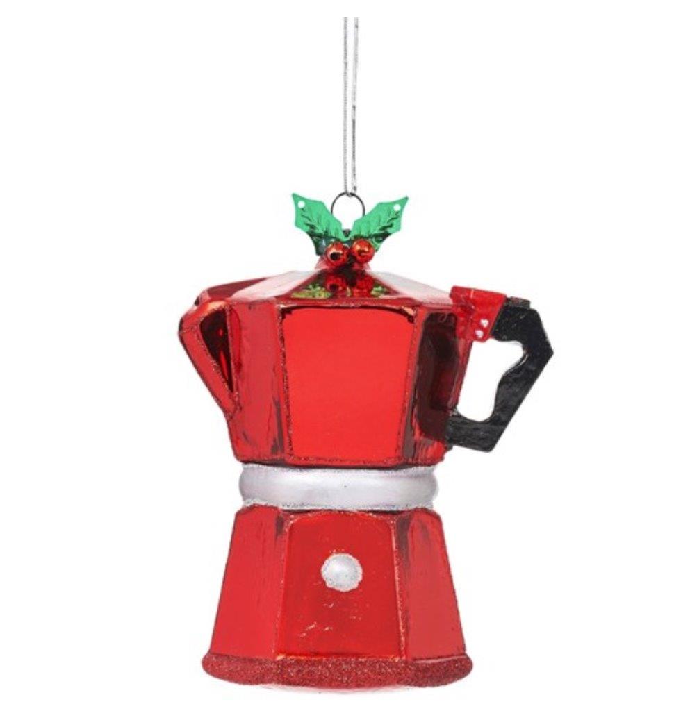 Coffee Pot Christmas Bauble - WowCornwall