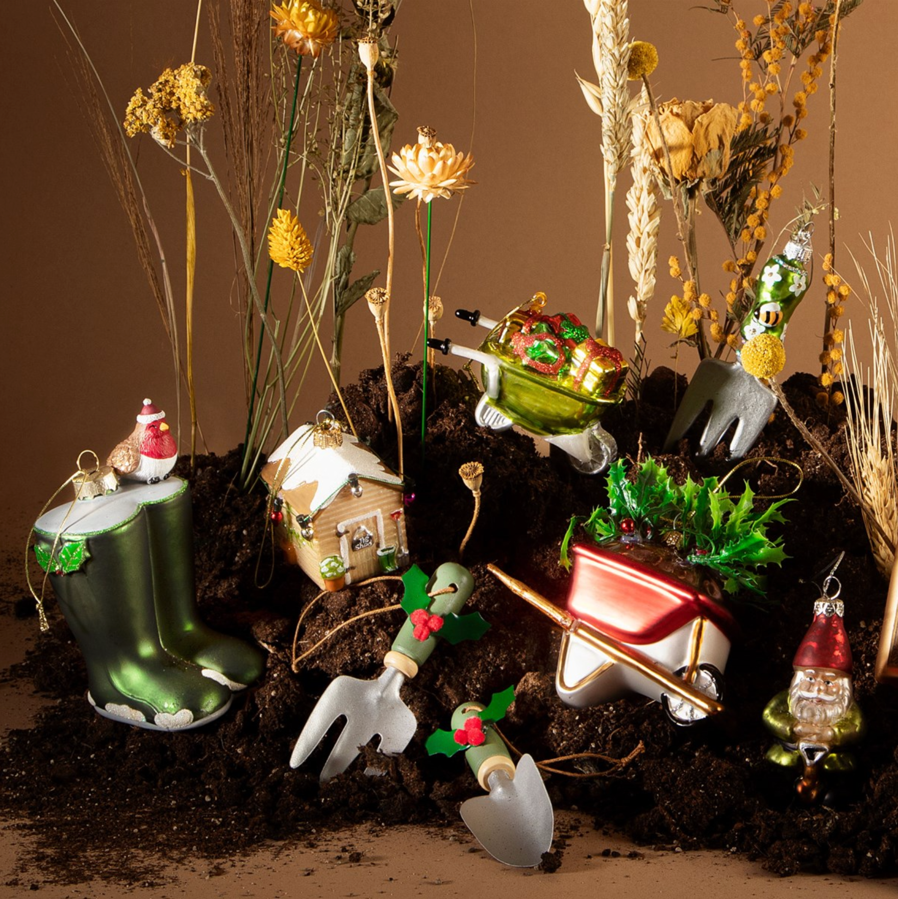 Vegetable Trug Felt Christmas Decoration