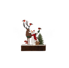 Deer and Snowman on Base Christmas Decoration - WowCornwall