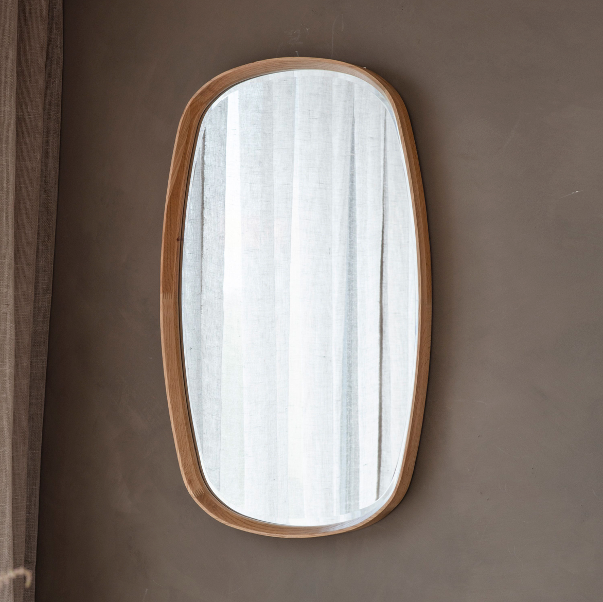 Keaton Mirror in Walnut or Oak (w)550mm x (d)45mm x (h)900mm - WowCornwall