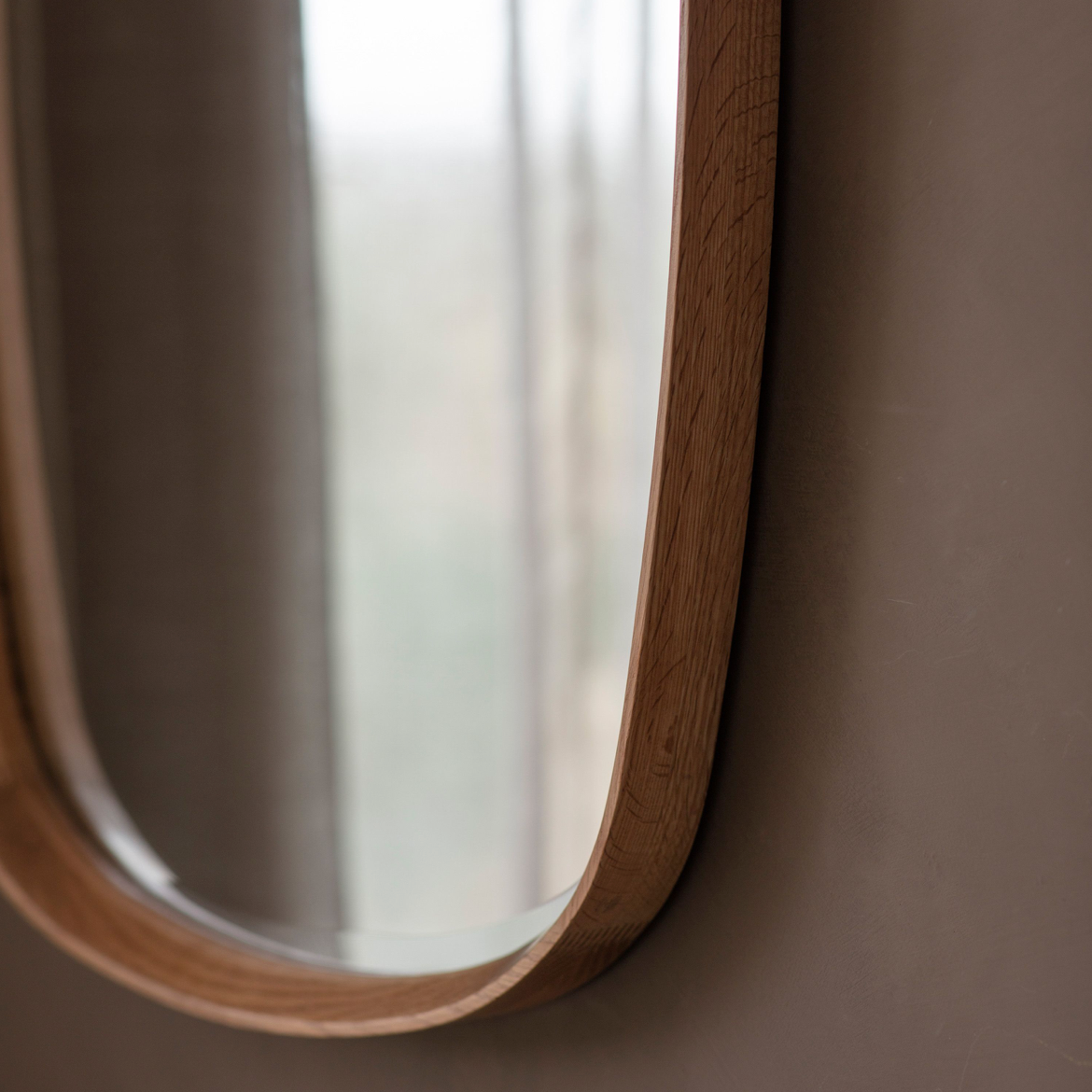 Keaton Mirror in Walnut or Oak (w)550mm x (d)45mm x (h)900mm - WowCornwall