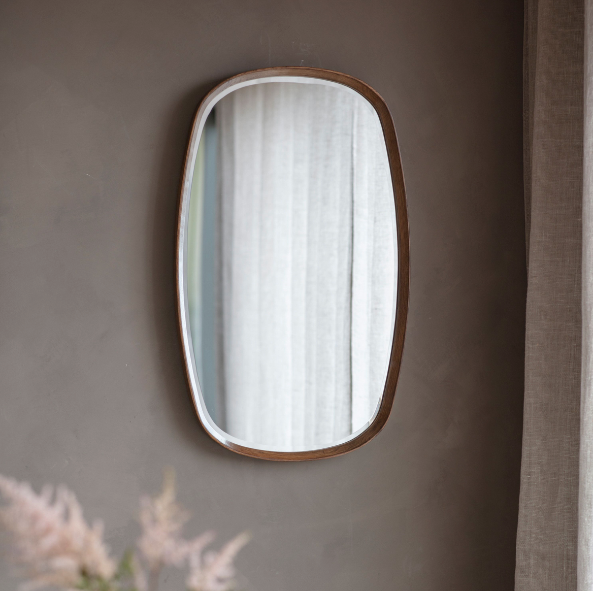 Keaton Mirror in Walnut or Oak (w)550mm x (d)45mm x (h)900mm - WowCornwall