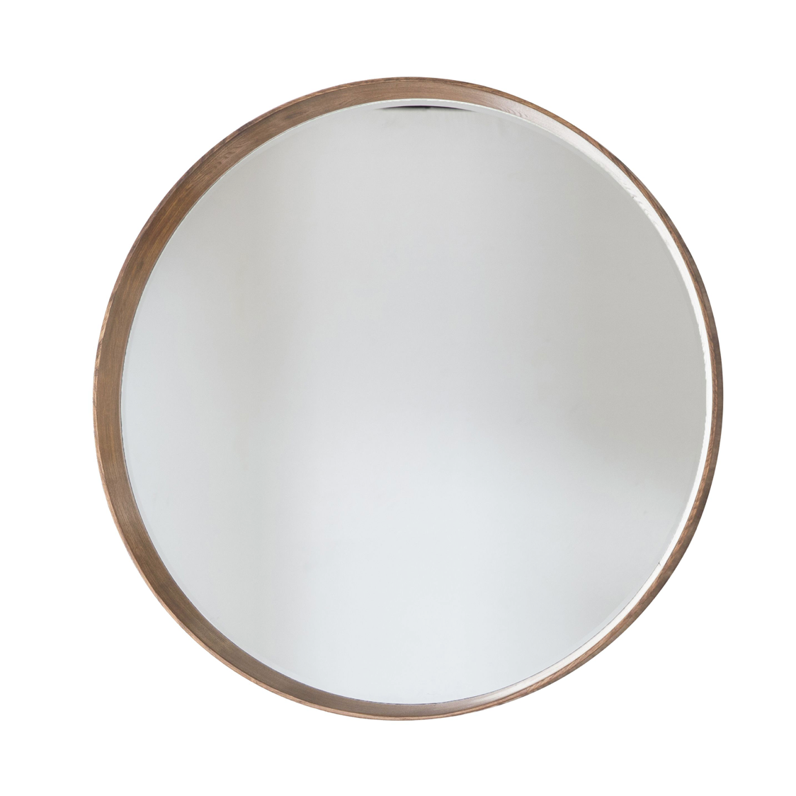 Keaton Round Mirror in two sizes, oak or walnut - WowCornwall