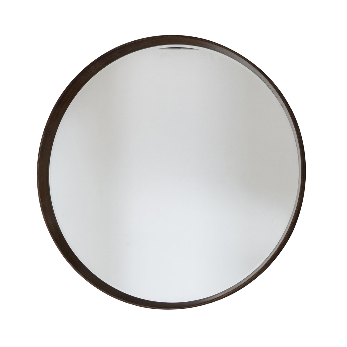 Keaton Round Mirror in two sizes, oak or walnut - WowCornwall