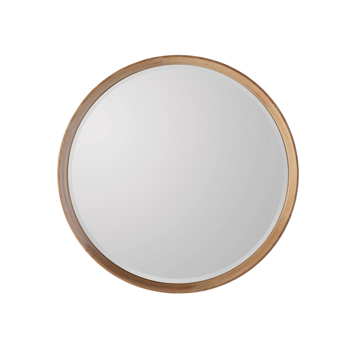 Keaton Round Mirror in two sizes, oak or walnut - WowCornwall