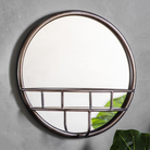 Milton Mirror Round in black, silver & bronze (w)400mm x (d)100mm x (h)400mm - WowCornwall