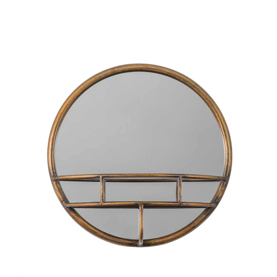Milton Mirror Round in black, silver & bronze (w)400mm x (d)100mm x (h)400mm - WowCornwall