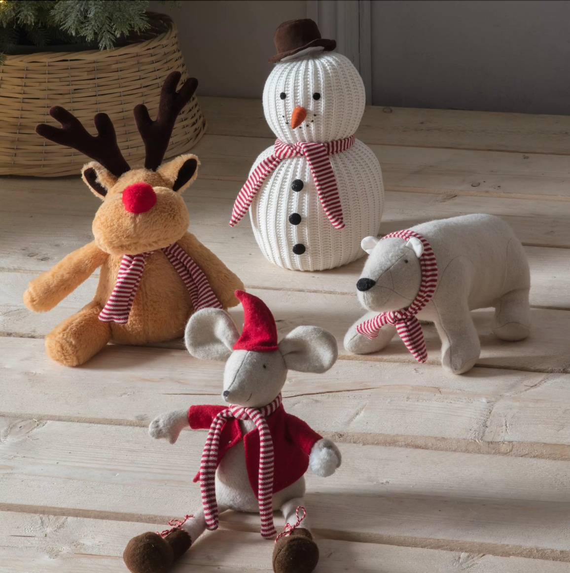 Roger Reindeer Doorstop Brown/Red - WowCornwall