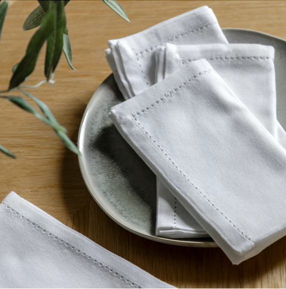 White Classic Napkin 4pk White - WowCornwall