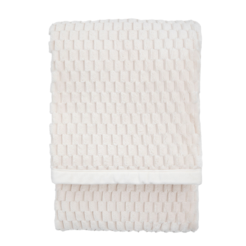 Jacquard velvet throw natural - WowCornwall