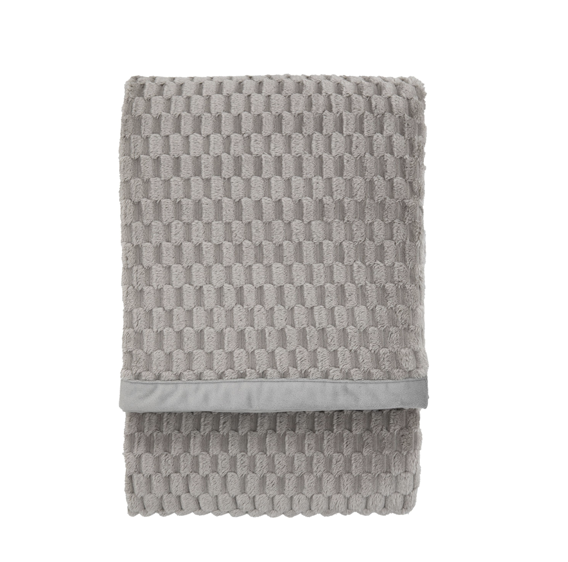 Jacquard velvet throw grey - WowCornwall