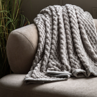 Jacquard velvet throw grey - WowCornwall