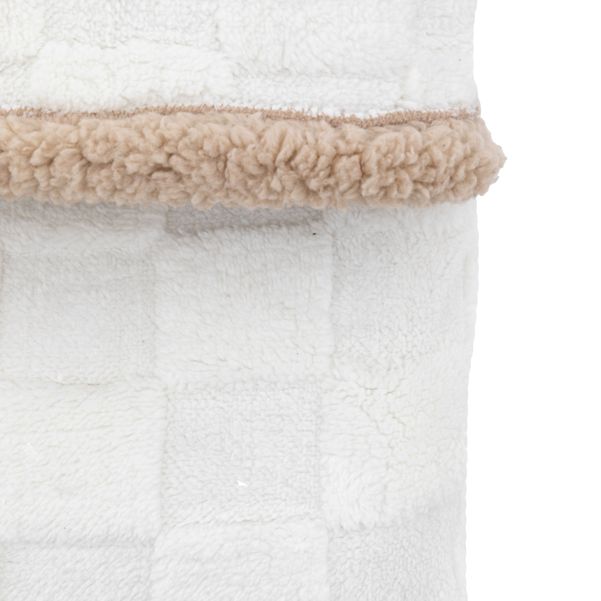 Oakley checked sherpa throw cream - WowCornwall
