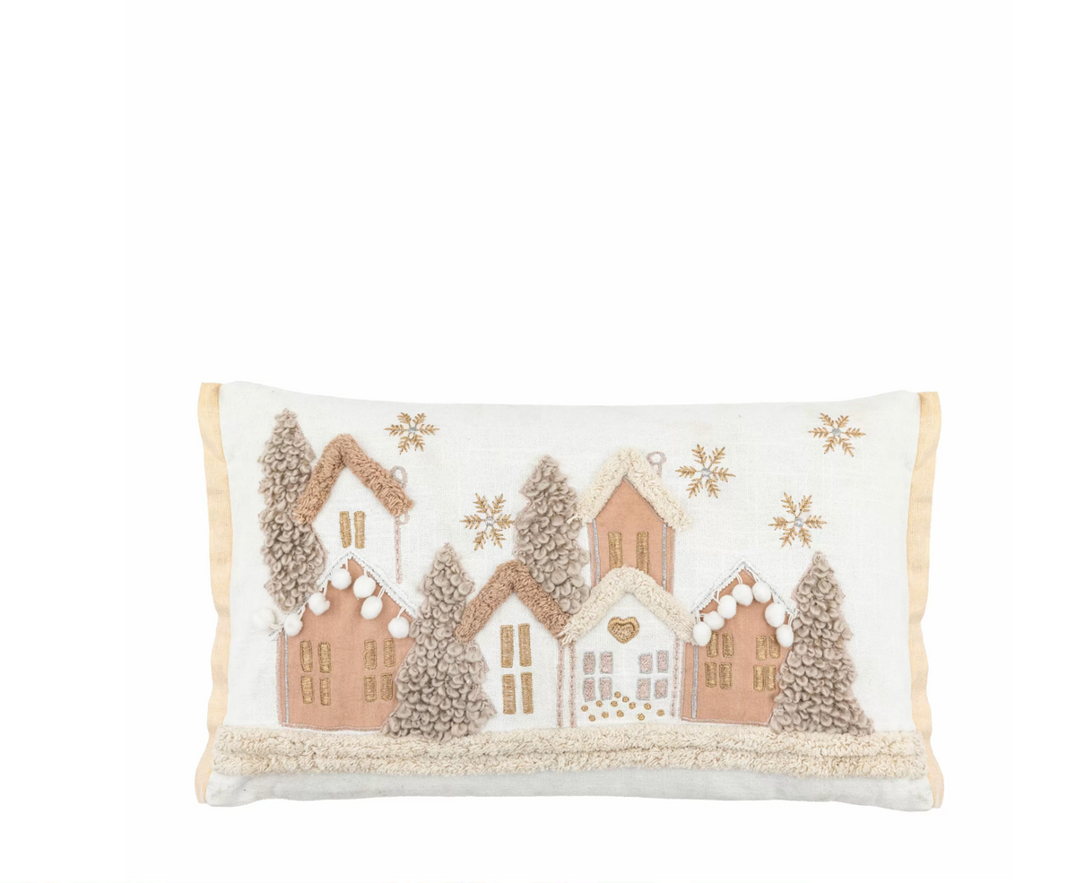 Pearly White Houses Cushion - WowCornwall