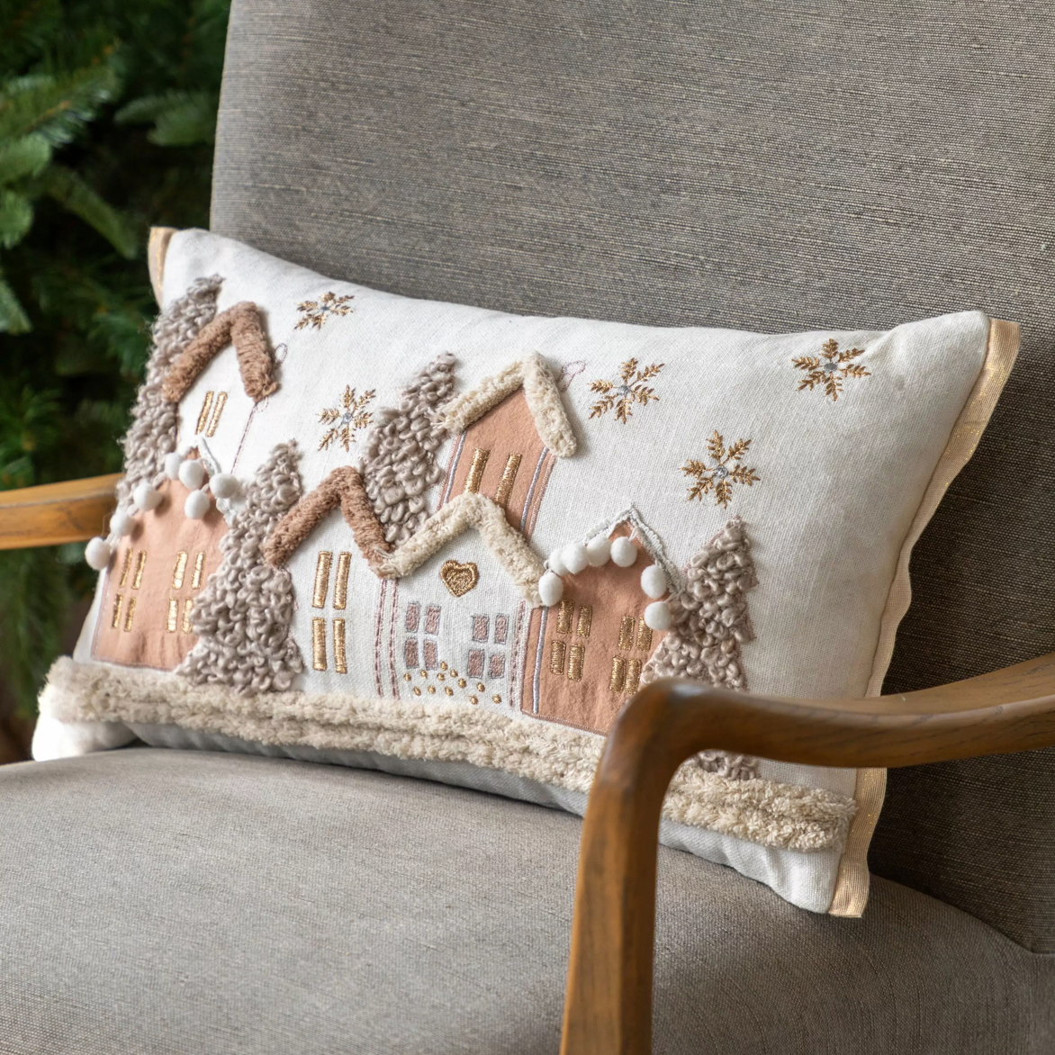 Pearly White Houses Cushion - WowCornwall