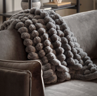 Ribbed Faux Fur Throw - Grey - WowCornwall