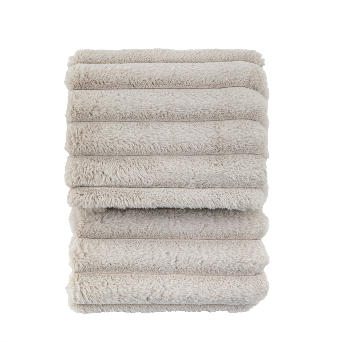 Ribbed Faux Fur Throw - Natural - WowCornwall