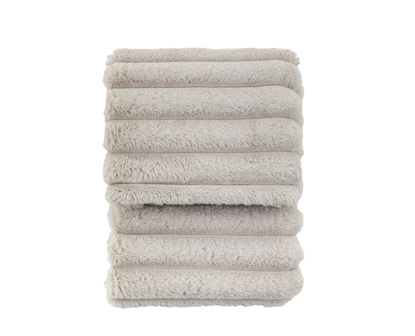 Ribbed Faux Fur Throw - Natural - WowCornwall