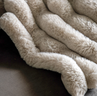Ribbed Faux Fur Throw - Natural - WowCornwall