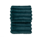 Ribbed Faux Fur Throw - Teal - WowCornwall