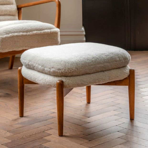 Datsun footstool Sheepskin - 555mm x 475mm x 395mm - WowCornwall