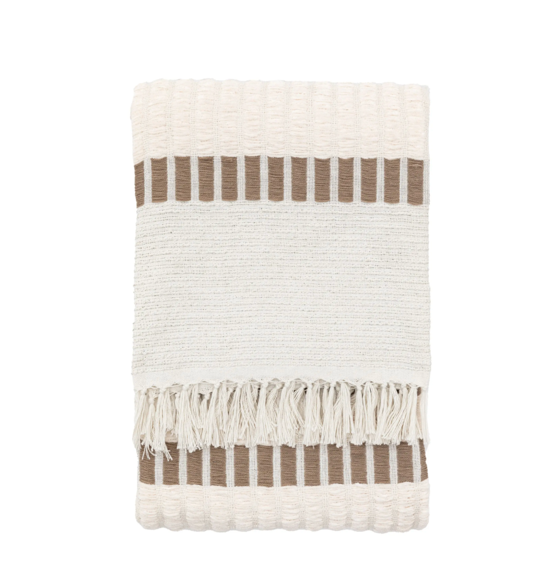 Longshaw Woven Throw Natural - WowCornwall