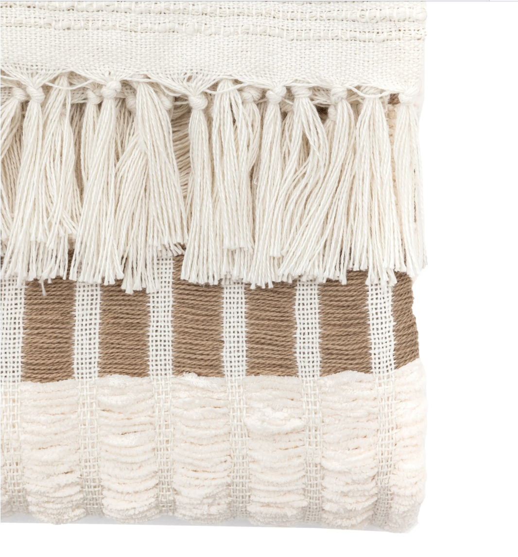 Longshaw Woven Throw Natural - WowCornwall