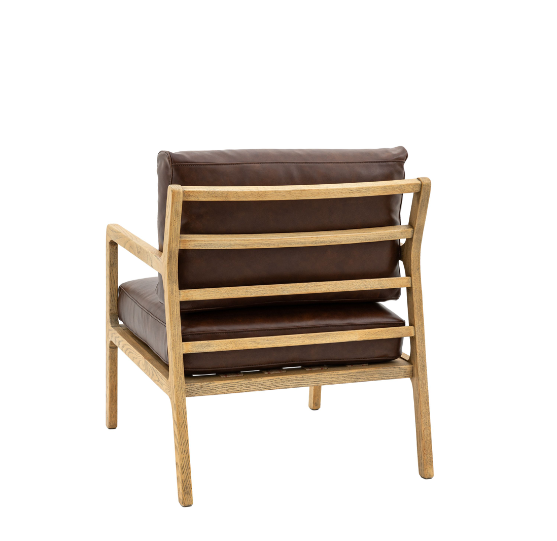 Cortona Armchair Antique Brown Leather 830x675x830mm - WowCornwall