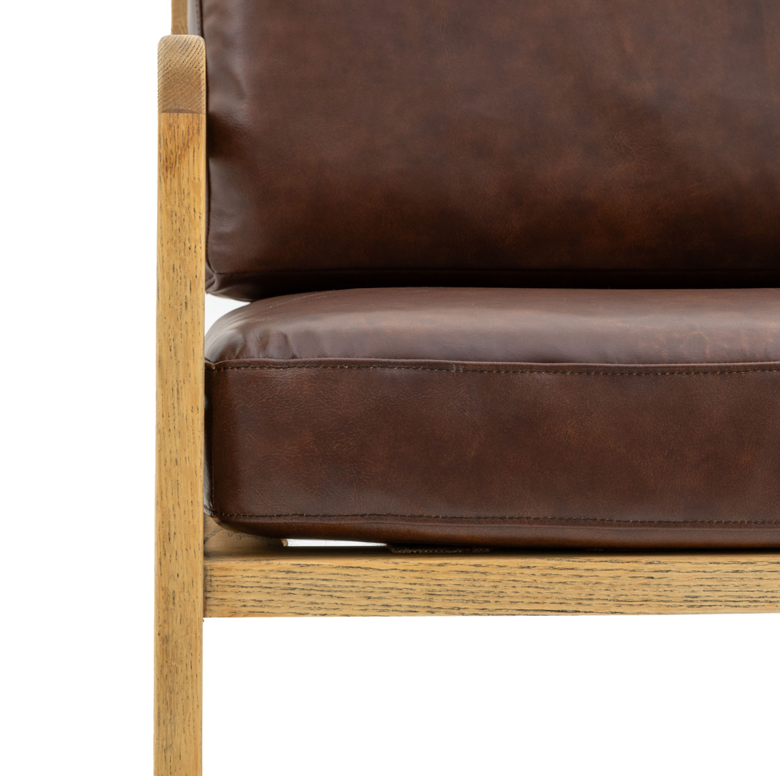 Cortona Armchair Antique Brown Leather 830x675x830mm - WowCornwall