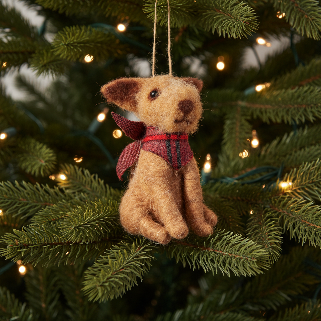 Dog With Bandana Felt Decoration
