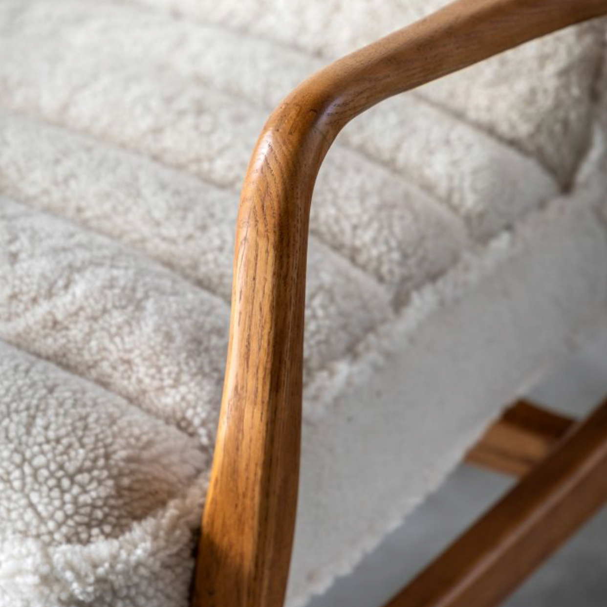 Datsun armchair Cream sheepskin - 690mm x 760mm x 800mm - WowCornwall