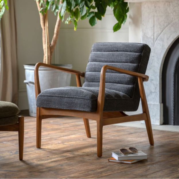 Datsun armchair Charcoal - 690mm x 760mm x 800mm - WowCornwall