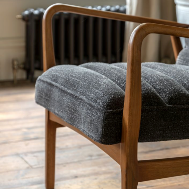 Datsun armchair Charcoal - 690mm x 760mm x 800mm - WowCornwall