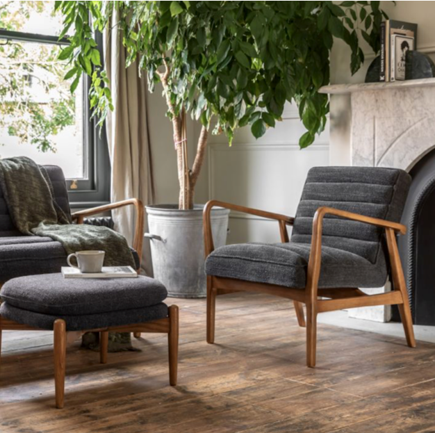 Datsun armchair Charcoal - 690mm x 760mm x 800mm - WowCornwall