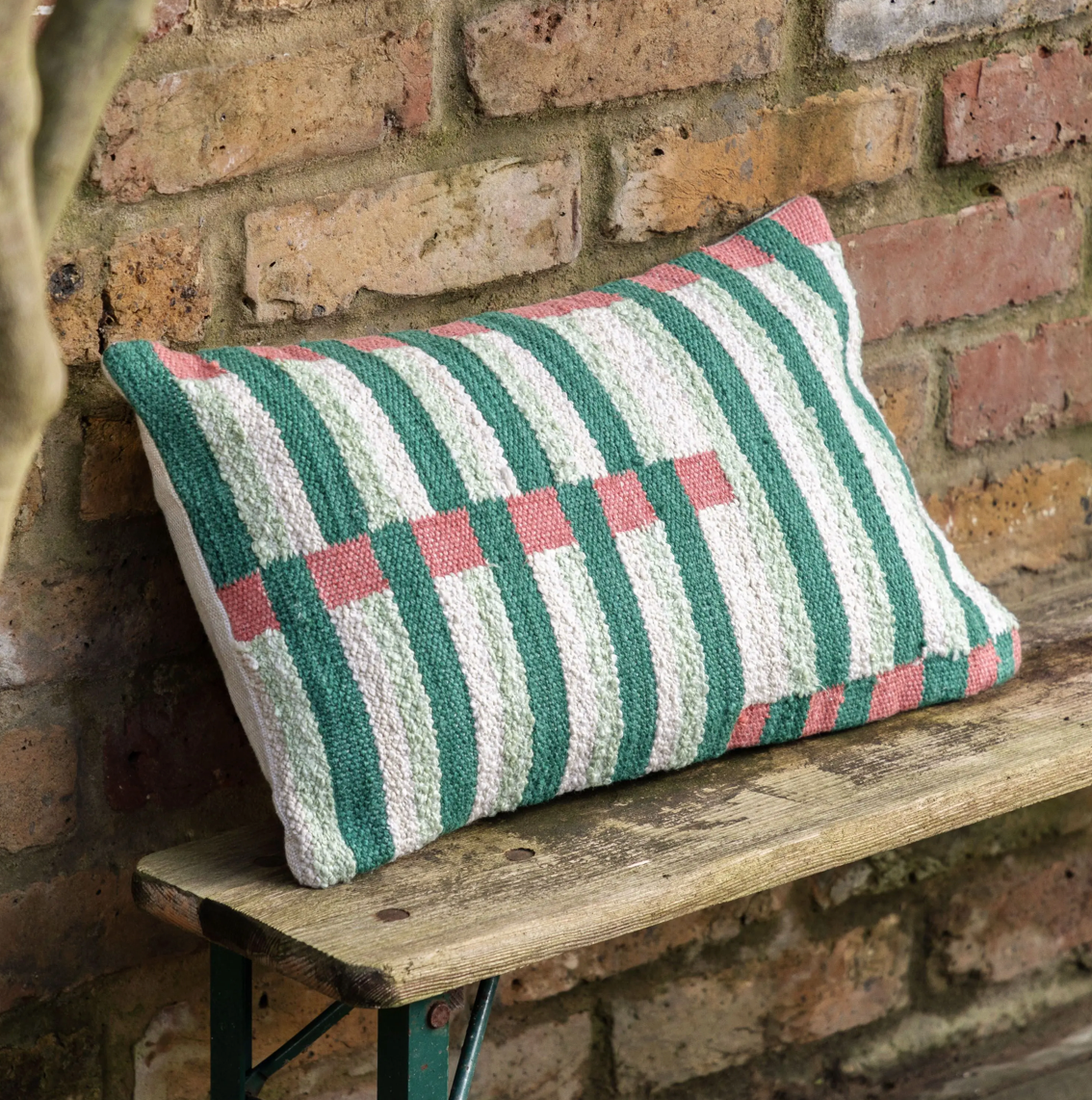 Maia Stripe Woven Showerproof Cushion - WowCornwall