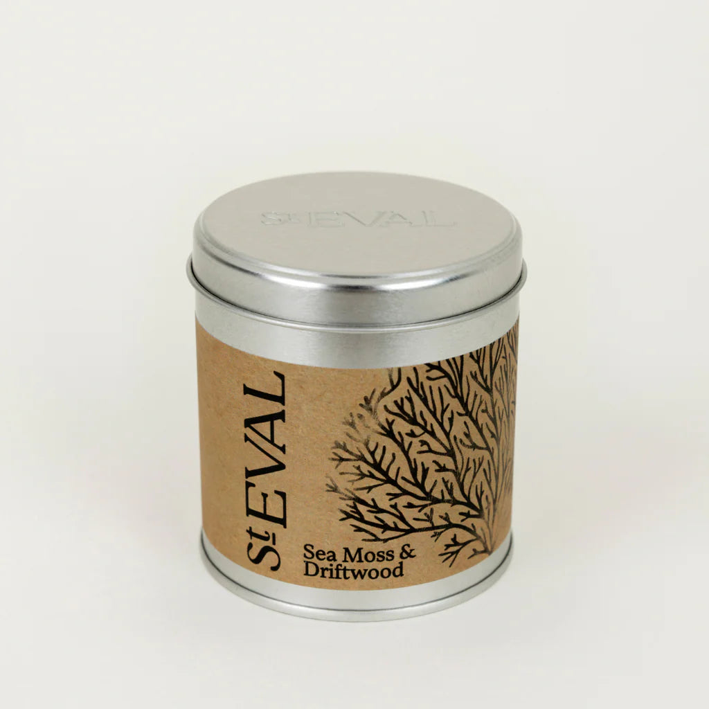 Sea Moss & Driftwood, Scented Tin Candle - WowCornwall