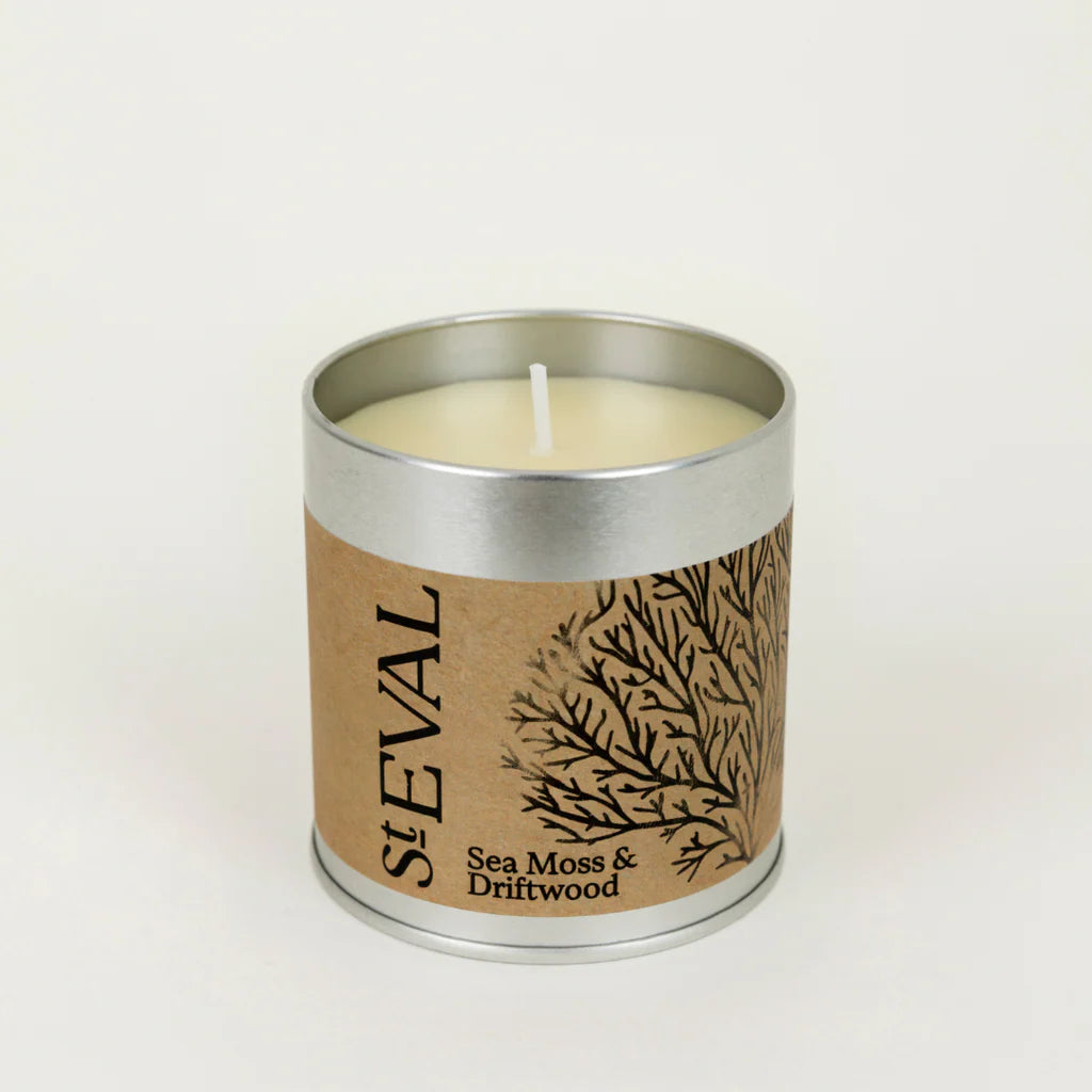Sea Moss & Driftwood, Scented Tin Candle - WowCornwall