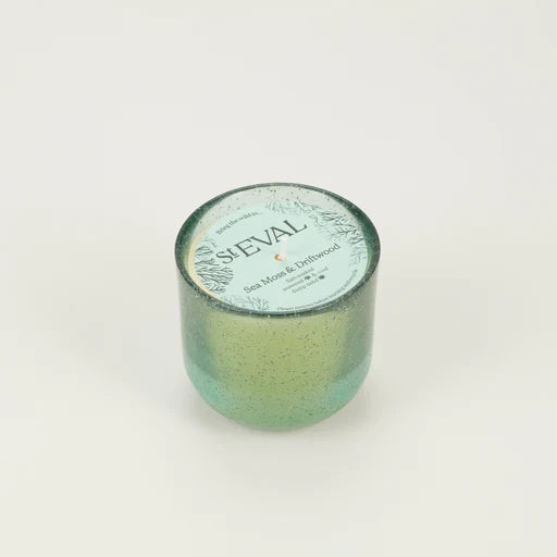 Sea Moss & Driftwood, Sea Garden Glass Candle - WowCornwall
